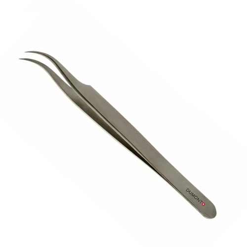 Dumont 7A Stainless Steel HP Tweezers - 0.24 x 0.16mm tip product photo Front View L