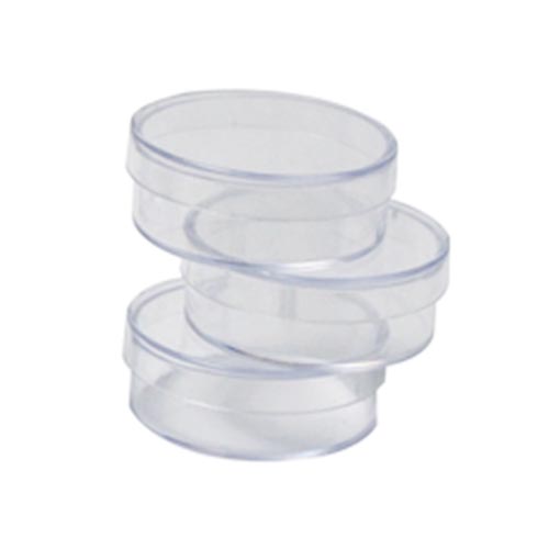 Clear round polystyrene containers product photo Front View L