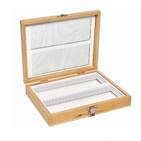 Wooden Slide Storage Box for 100 slides product photo Front View L