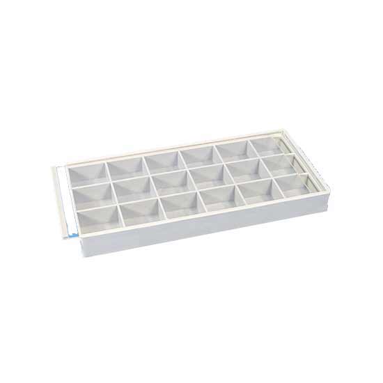 18 Compartment Tray with Sliding Lid product photo Front View L