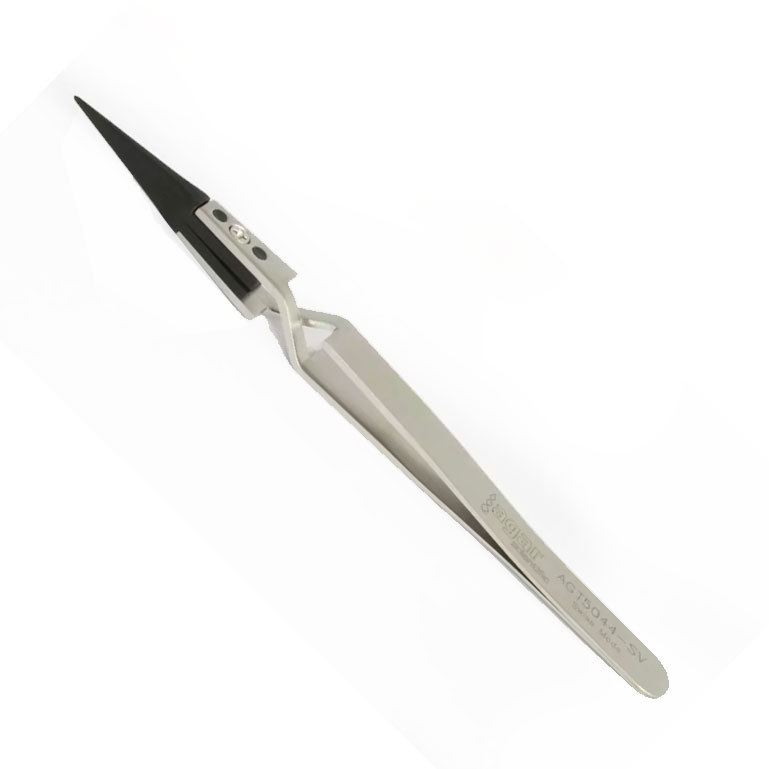 Replaceable ESD Safe, PVDF Tip Tweezers, Style 5X, fine tip product photo