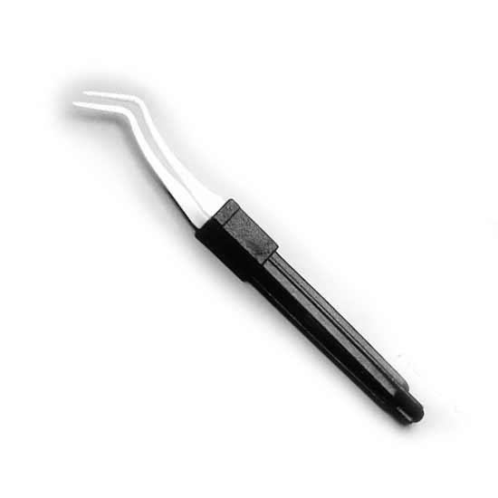Ceramic Tweezers with a curved polyacetyl shank product photo