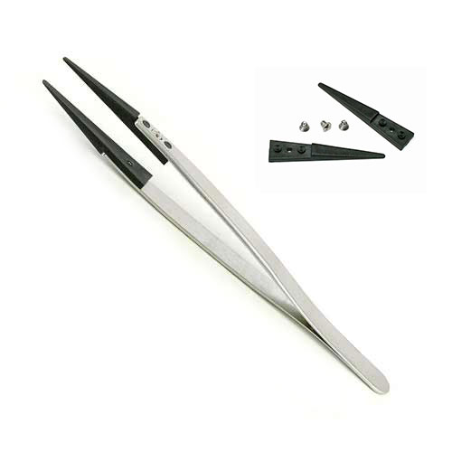Carbon PEEK fibre replacement straight tip tweezers product photo