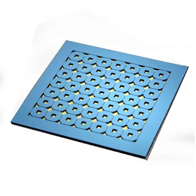Silicon nitride membranes - 200um substrate thickness, multi-frame array (7x7 array) product photo Front View L