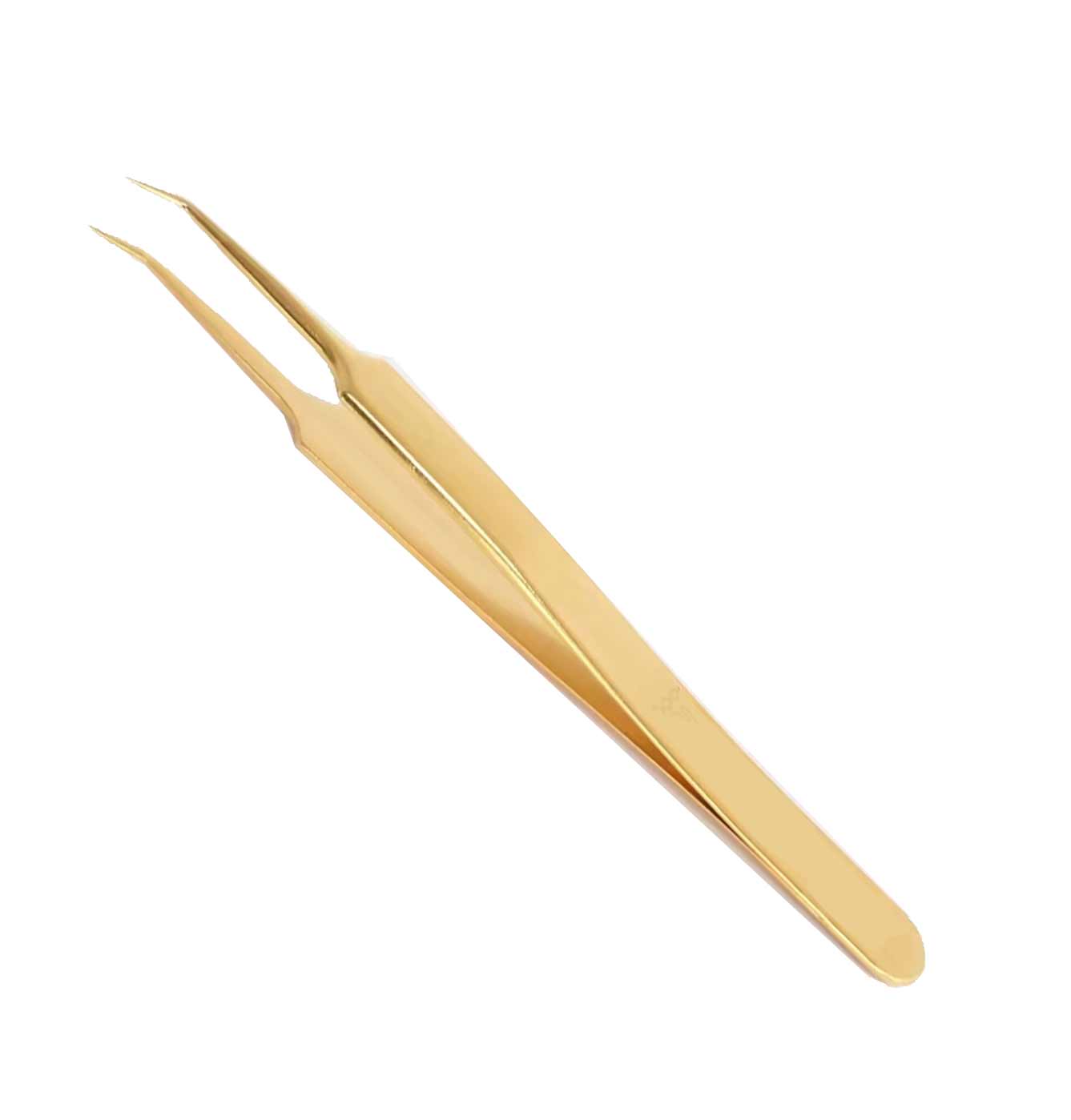 Gold Plated Tweezers - Angled Extra Fine Tips product photo