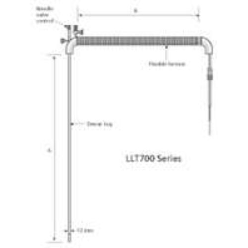 LLT700/10 - Transfer Tube: 1.0m Dewar Leg. 1.3m Flexible Section product photo Front View L