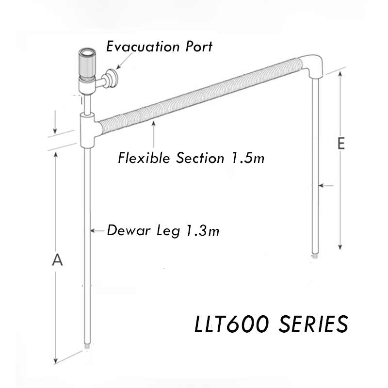 LLT600/13 - Transfer Tube: 1.3m Dewar Leg, 1.5m Flexible Section product photo