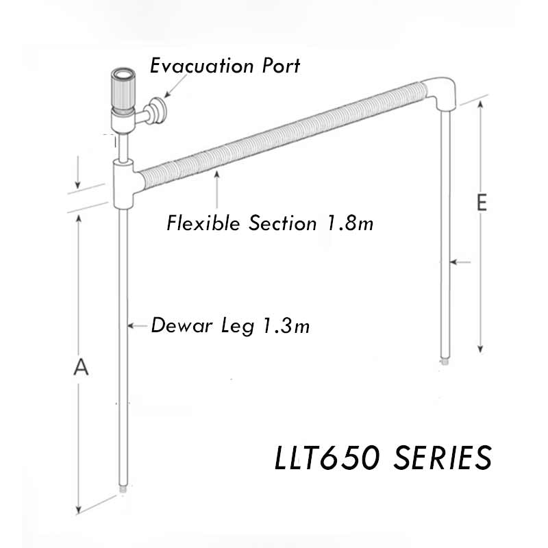 LLT650/13 - Automated Transfer Tube: 1.3m Dewar Leg, 1.8m Flexible Section product photo