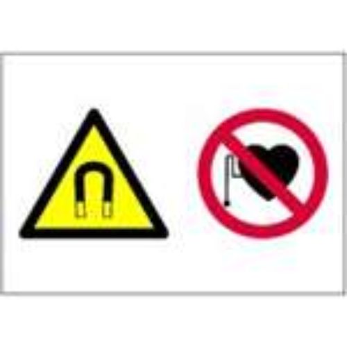 Safety Sign - Strong Magnetic Field and Pace Maker (vinyl) product photo Front View L