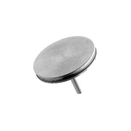 Aluminium pin stubs, 25 mm dia. Pack of 50 product photo Front View L