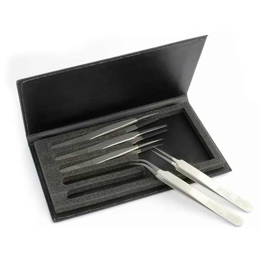 High Precision 5 piece Tweezer Kit - Diamond Coated product photo