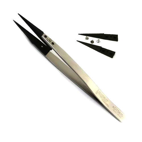 Carbon PEEK fibre replacement tip tweezers product photo