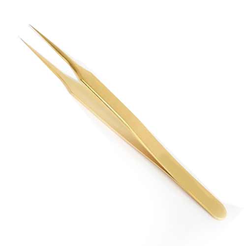 Gold Plated Tweezers - Straight Tips product photo