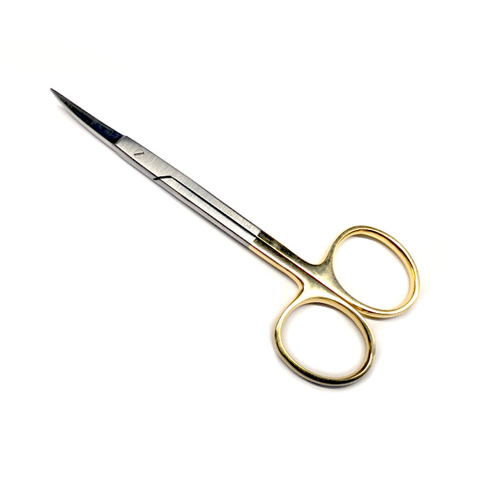 Carbon Steel Iris Scissors with curved carbide blades product photo